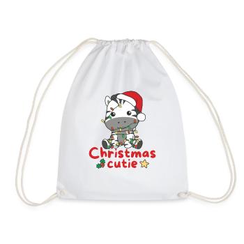 Zebra Weihnachten Zebras Christmas Cutie - Turnbeutel - Weiß - Vorne