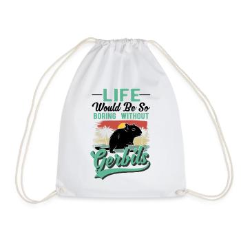 Gerbille Cadeau Rat de course mongol Gerbille - Sac de sport léger - blanc - Devant