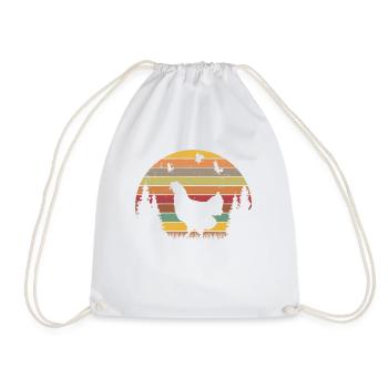 Chicken Retro Chicken Vintage - Drawstring Bag - white - Front