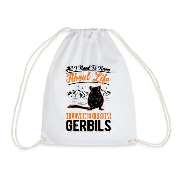 Gerbil Rennratte Rennmaus - Turnbeutel - Weiß - Vorne