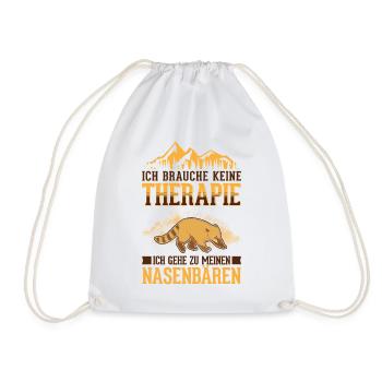 Coati Therapy Coati Proboscis Bear - Drawstring Bag - white - Front