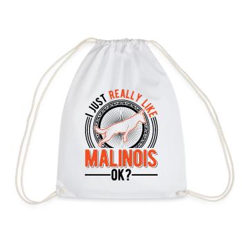 Belgian Malinois Mechelse Herder - Drawstring Bag - white - Front