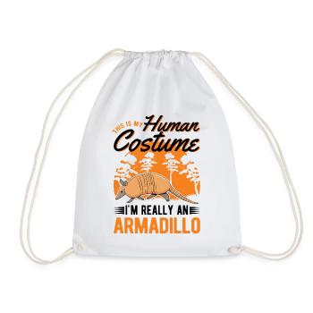 Armadillo Human Costume Gürteltier - Drawstring Bag - white - Front