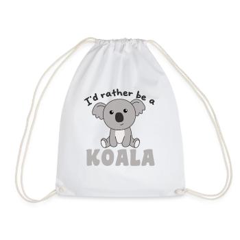 I'd rather be a koala - cute koala - Drawstring Bag - white - Front