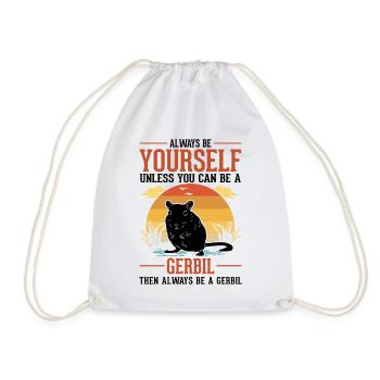 Gerbil Gift Racing Rat Gerbil - Drawstring Bag - white - Front