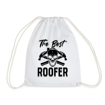 The Best Roofer - Roofing Contractor Roof Worker R - Drawstring Bag - white - Front