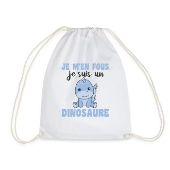 Je m'en fous je suis un dinosaure - Dino - Turnbeutel - Weiß - Vorne
