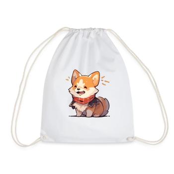Corgi - Turnbeutel - Weiß - Vorne