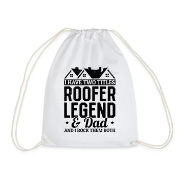 J’ai deux titres Roofer Legend & Dad And I Rock T - Sac de sport léger - blanc - Devant
