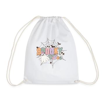 Spooky Vibes: Rétro Halloween Ghost Spider Web - Sac de sport léger - blanc - Devant