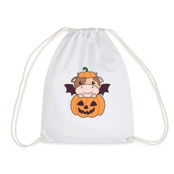Costume de chauve-souris de citrouille d’Halloween heureux - Sac de sport léger - blanc - Devant