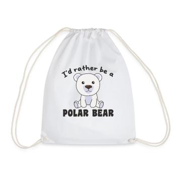 Je préférerais être un ours polaire - un ours polaire mignon - Sac de sport léger - blanc - Devant