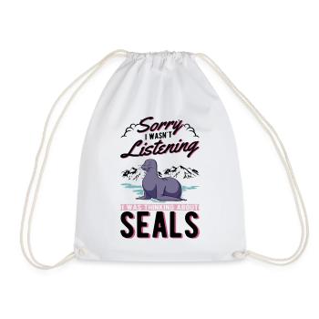 Seal Gift Sea Lion Seal Sea Lion - Drawstring Bag - white - Front
