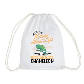 Caméléon Cadeau Caméléon - Sac de sport léger - blanc - Devant