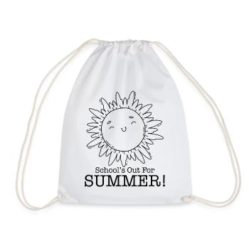 Last Day of School Shirt, Schools Out For Summer - Drawstring Bag - white - Front