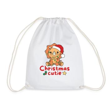 Triceratops Weihnachten Dinos Christmas Cutie - Drawstring Bag - white - Front