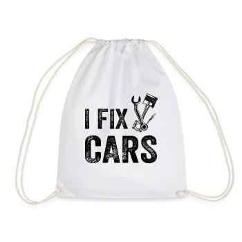 I Fix Cars - Car Mechanic Funny Mechanic - Drawstring Bag - white - Front