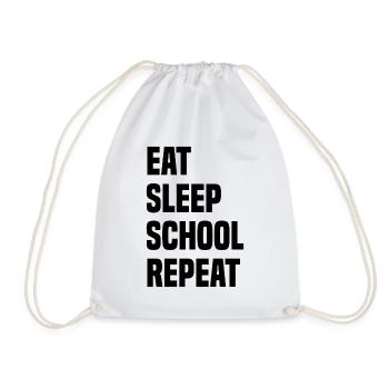 Eat Sleep School Repeat - Drawstring Bag - white - Front
