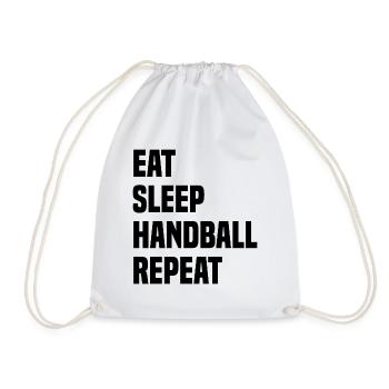 Eat Sleep Handball Repeat - Turnbeutel - Weiß - Vorne