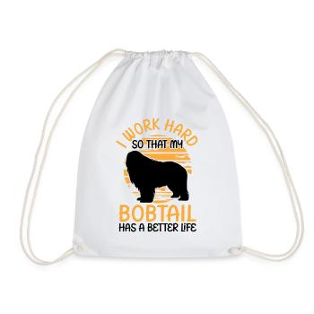 Work for Bobtail Old English Shepherd - Drawstring Bag - white - Front