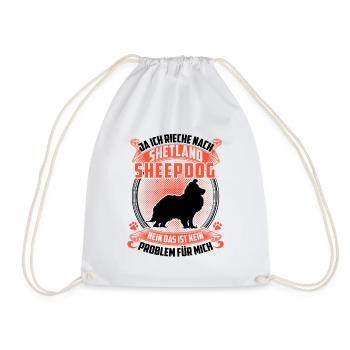 I smell like Shetland Sheepdog Sheltie - Drawstring Bag - white - Front