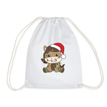 Cheval Noël Animaux d’hiver Cheval - Sac de sport léger - blanc - Devant