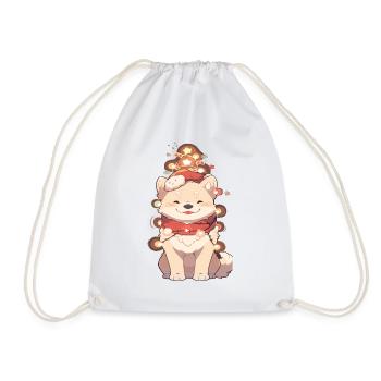 Corgi Corgi Dog Christmas Dog Fairy Lights - Drawstring Bag - white - Front