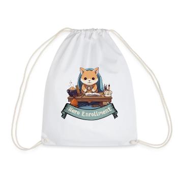 Heroes please enroll here – RPG Design - Drawstring Bag - white - Front