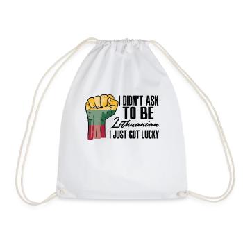 Lithuanian Pride Lithuania Flag Grown Lithuanian - Drawstring Bag - white - Front