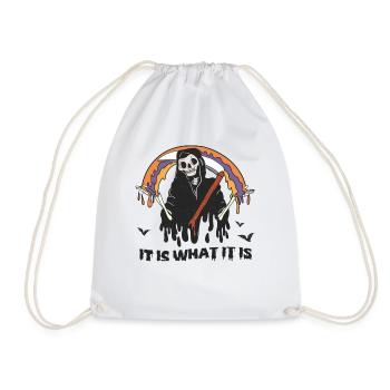 Retro Halloween: Grim Reaper "It Is What It Is" - Drawstring Bag - white - Front