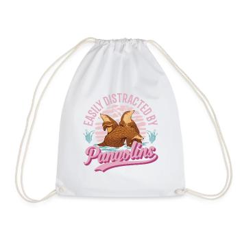 Facilement distrait par les Pangolins - Sac de sport léger - blanc - Devant