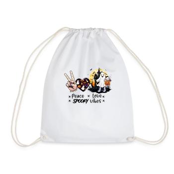 Halloween Design: paix, amour et vibrations effrayantes - Sac de sport léger - blanc - Devant