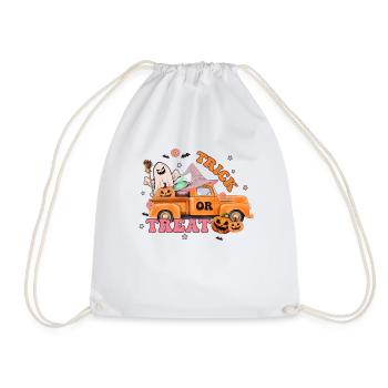 Creepy Retro Halloween Design: Trick or Treat - Drawstring Bag - white - Front