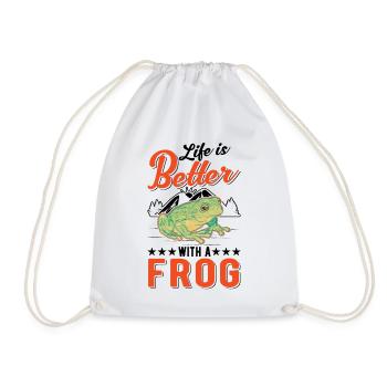 La vie est meilleure avec une grenouille - Sac de sport léger - blanc - Devant
