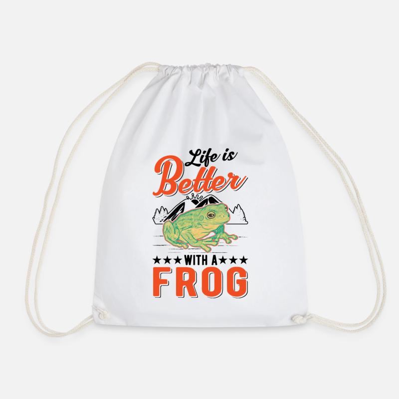Das Leben ist besser mit einem Frosch - Turnbeutel - Weiß