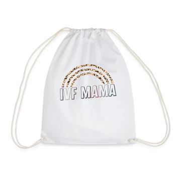 In Vitro Fertilization Shirt, IVF Mama Rainbow - Drawstring Bag - white - Front