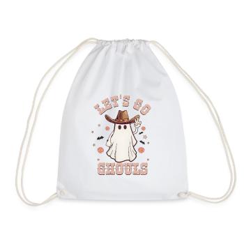 Funny Spooky Halloween Gift Let's Go Ghouls - Drawstring Bag - white - Front