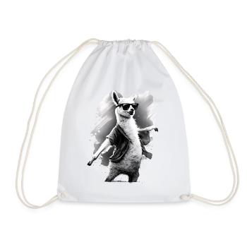 Idée cadeau animal en alpaga lama - Sac de sport léger - blanc - Devant