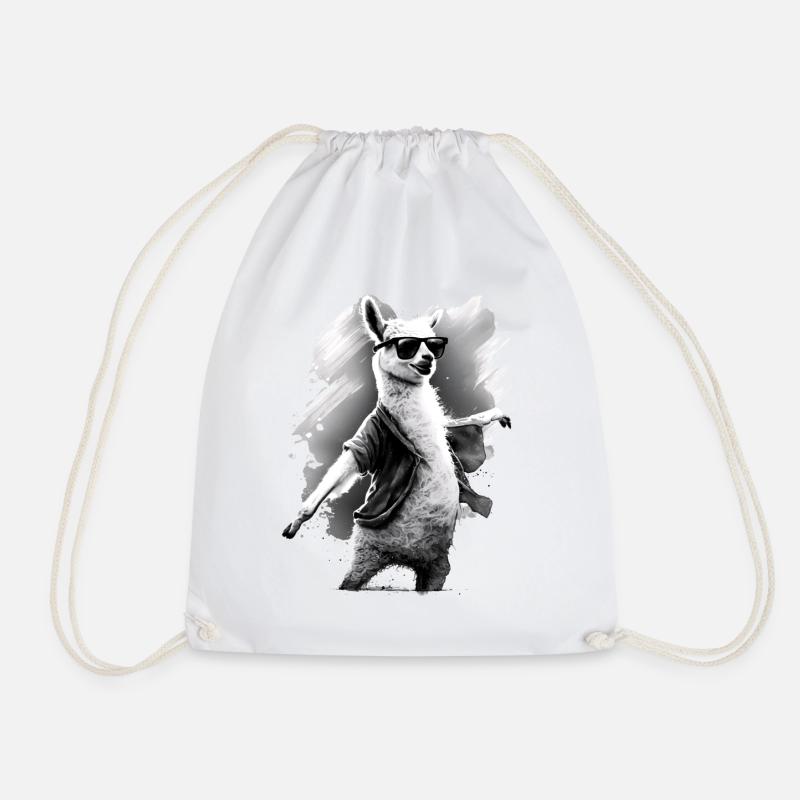 Lama Alpaka Tier Geschenkidee - Turnbeutel - Weiß