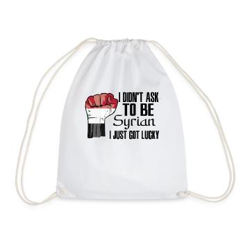 Syrian Pride Syria Flag Grown Syrian Roots Syrian - Drawstring Bag - white - Front