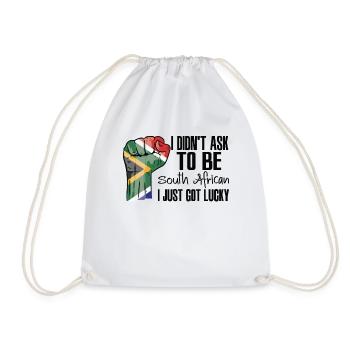 South African Pride South Africa Flag Grown South - Drawstring Bag - white - Front