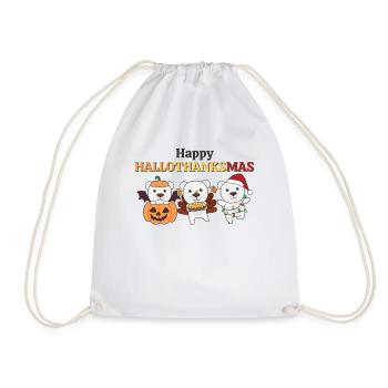 Joyeux Hallothanksmas Ours polaire Noël Ours polaires - Sac de sport léger - blanc - Devant