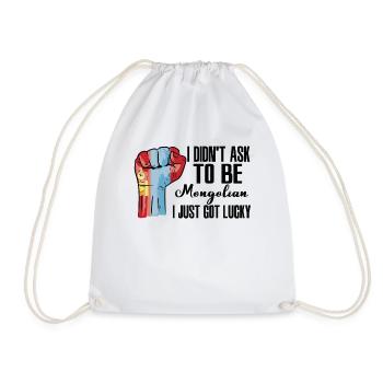 Mongolian Pride Mongolia Flag Grown Mongolian - Drawstring Bag - white - Front