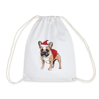 Noël bouledogue français - Sac de sport léger - blanc - Devant