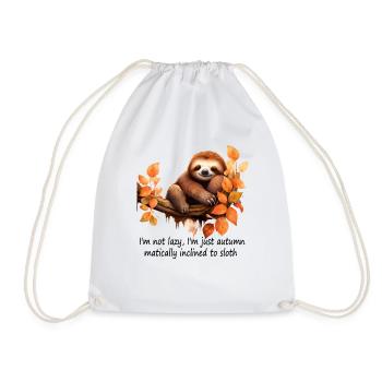 Cute sloth autumn design for the autumn season - Drawstring Bag - white - Front