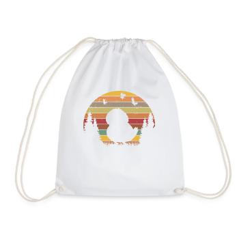 Kakapo Retro Night Parrot Vintage - Drawstring Bag - white - Front