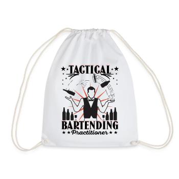 Tactical Bartending Practicioner - Drawstring Bag - white - Front