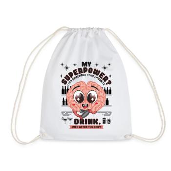 Drunk - Drawstring Bag - white - Front