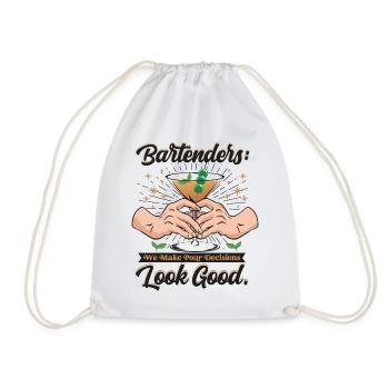 Pour decision - Drawstring Bag - white - Front