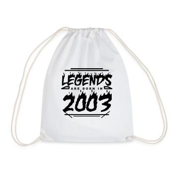 Legende 2003 - Jahrgang 2003 - Baujahr 2003 - Turnbeutel - Weiß - Vorne